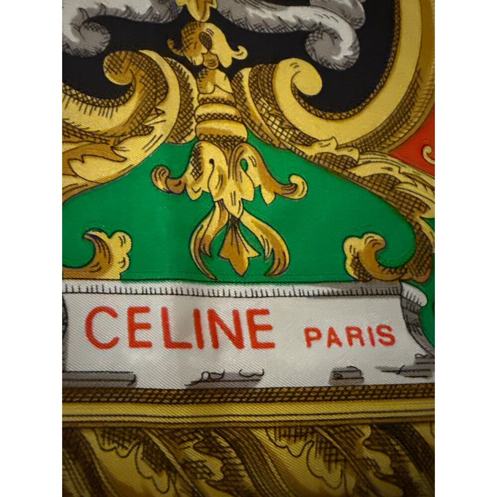 Vintage Celine Arc de Triomphe Silk Scarf